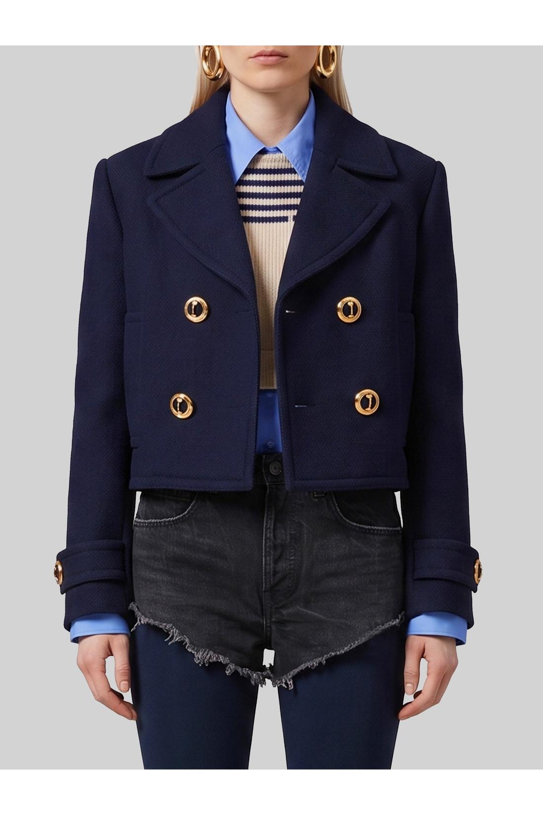 Balenciaga-OUTLET-SALE-Cropped navy peacoat-ARCHIVIST