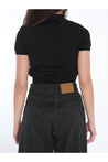 Alexander Wang-OUTLET-SALE-Cropped polo shirt with 3D logo-ARCHIVIST