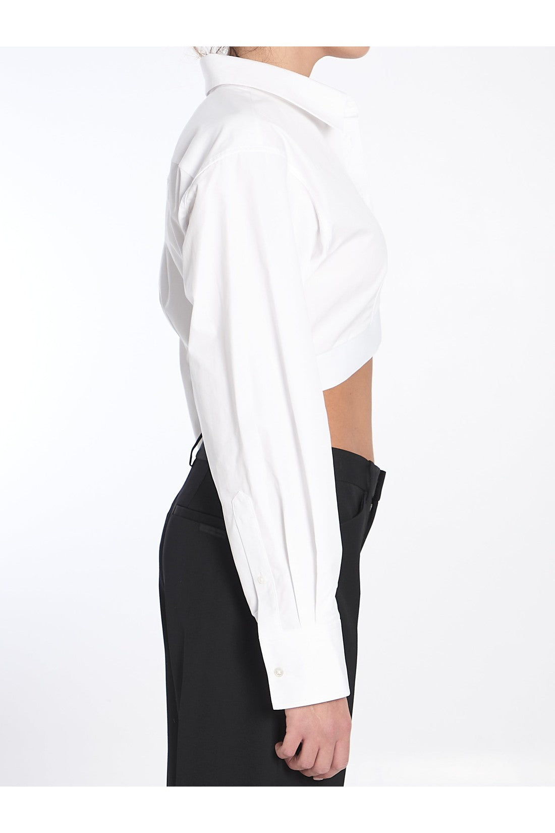 Alexander Wang-OUTLET-SALE-Cropped shirt with elastic band-ARCHIVIST