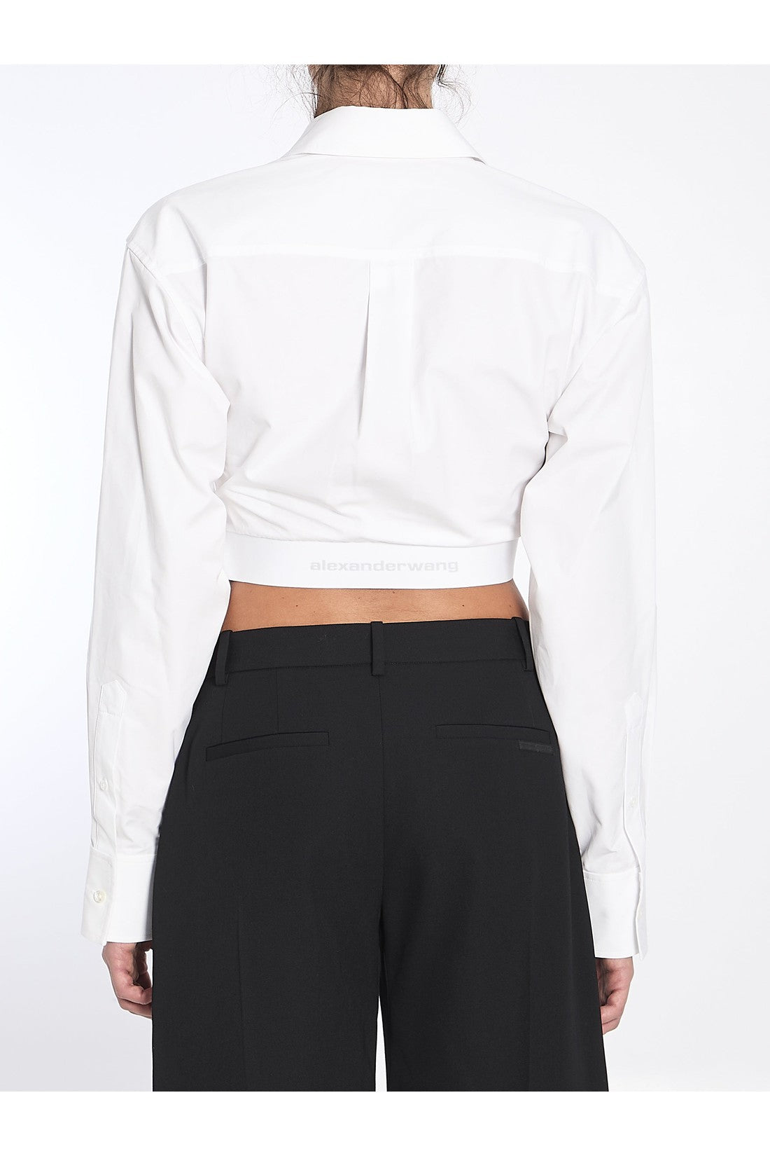 Alexander Wang-OUTLET-SALE-Cropped shirt with elastic band-ARCHIVIST