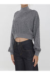 Alexander Wang-OUTLET-SALE-Cropped sweater with embossed logo-ARCHIVIST