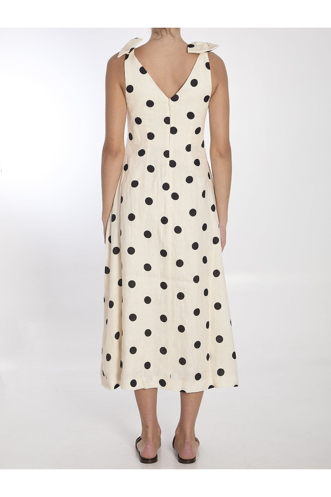 ZIMMERMANN-OUTLET-SALE-Crush V Neck midi dress-ARCHIVIST