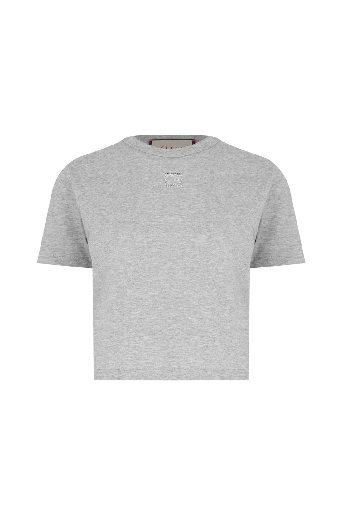 Gucci-OUTLET-SALE-Crystal G Logo Cropped T-Shirt-ARCHIVIST