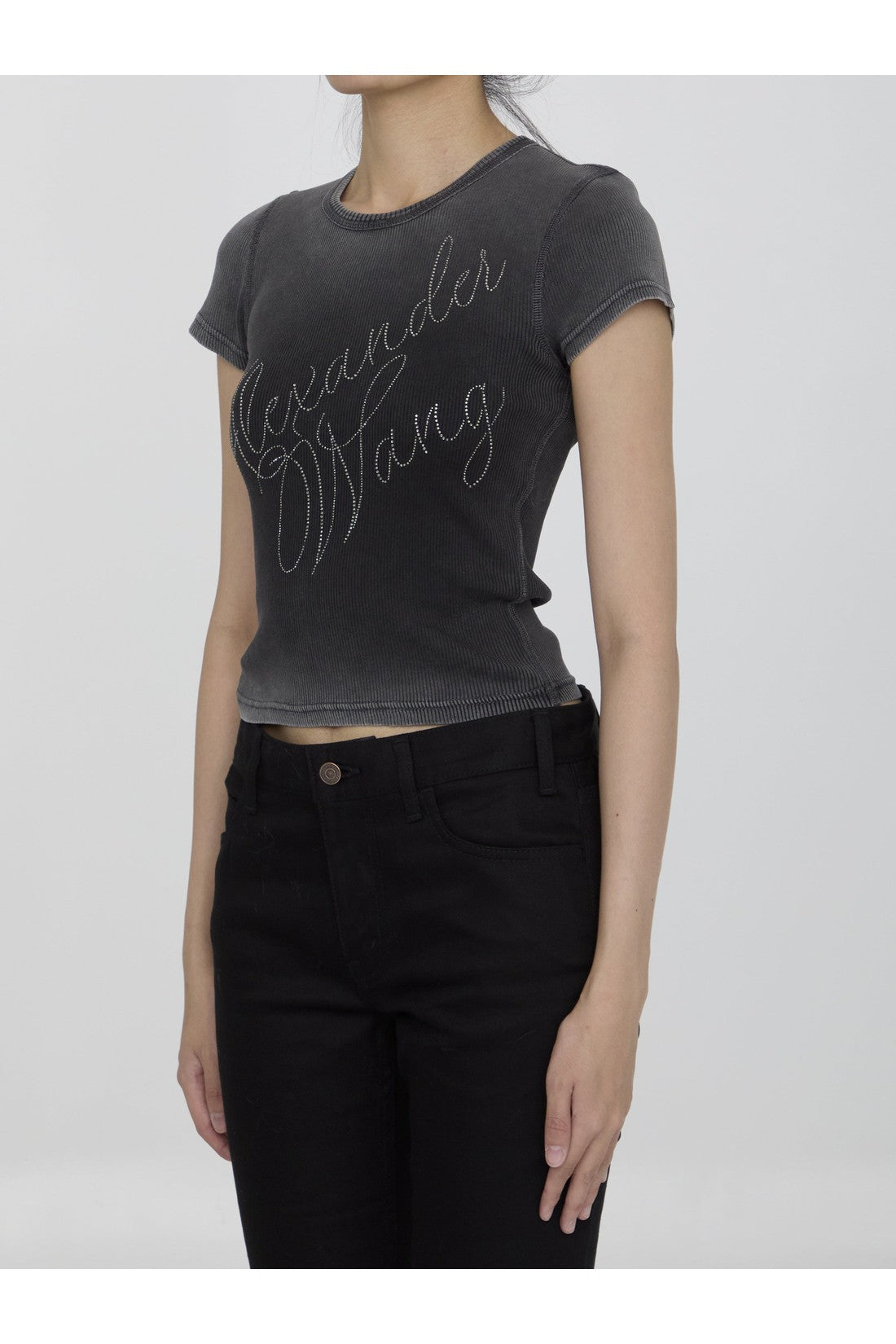 ALEXANDER WANG-OUTLET-SALE-Crystal hotfix tee in jersey-ARCHIVIST