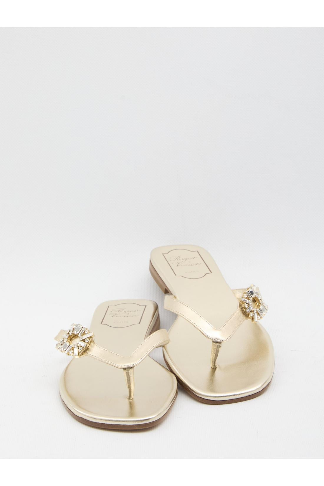 Roger Vivier-OUTLET-SALE-Crystal slider sandals-ARCHIVIST