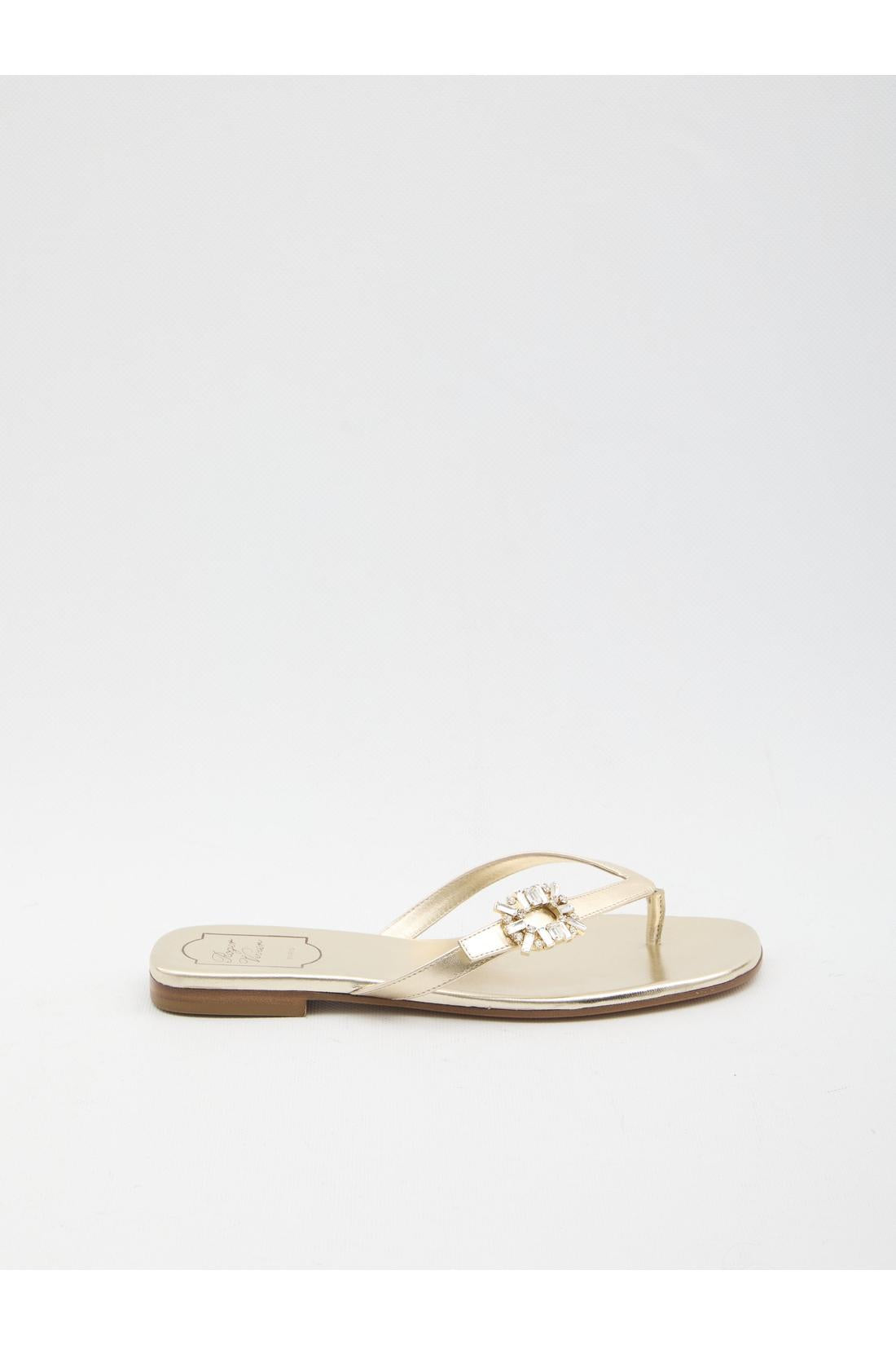 Roger Vivier-OUTLET-SALE-Crystal slider sandals-ARCHIVIST