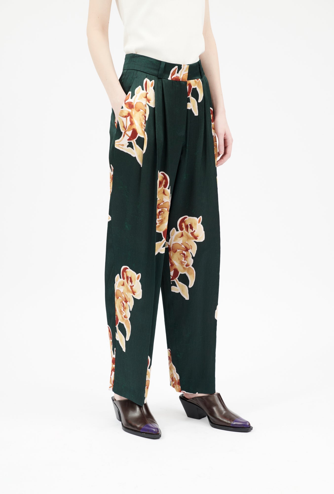 Odeeh-Cut Out Bouquets Hose, Night Forest-Hosen-Black-Deal-Outlet-by-ARCHIVIST