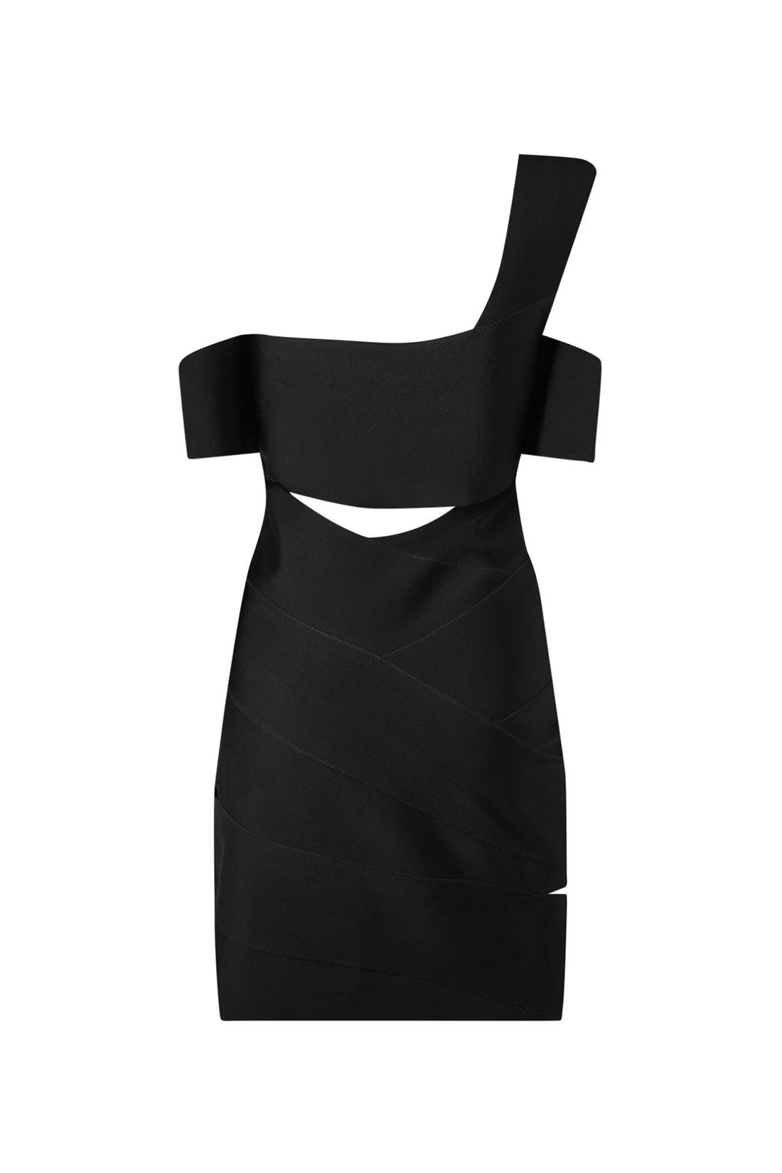 Alexander McQueen-OUTLET-SALE-Cut-Out One-Shoulder Mini Dress-ARCHIVIST