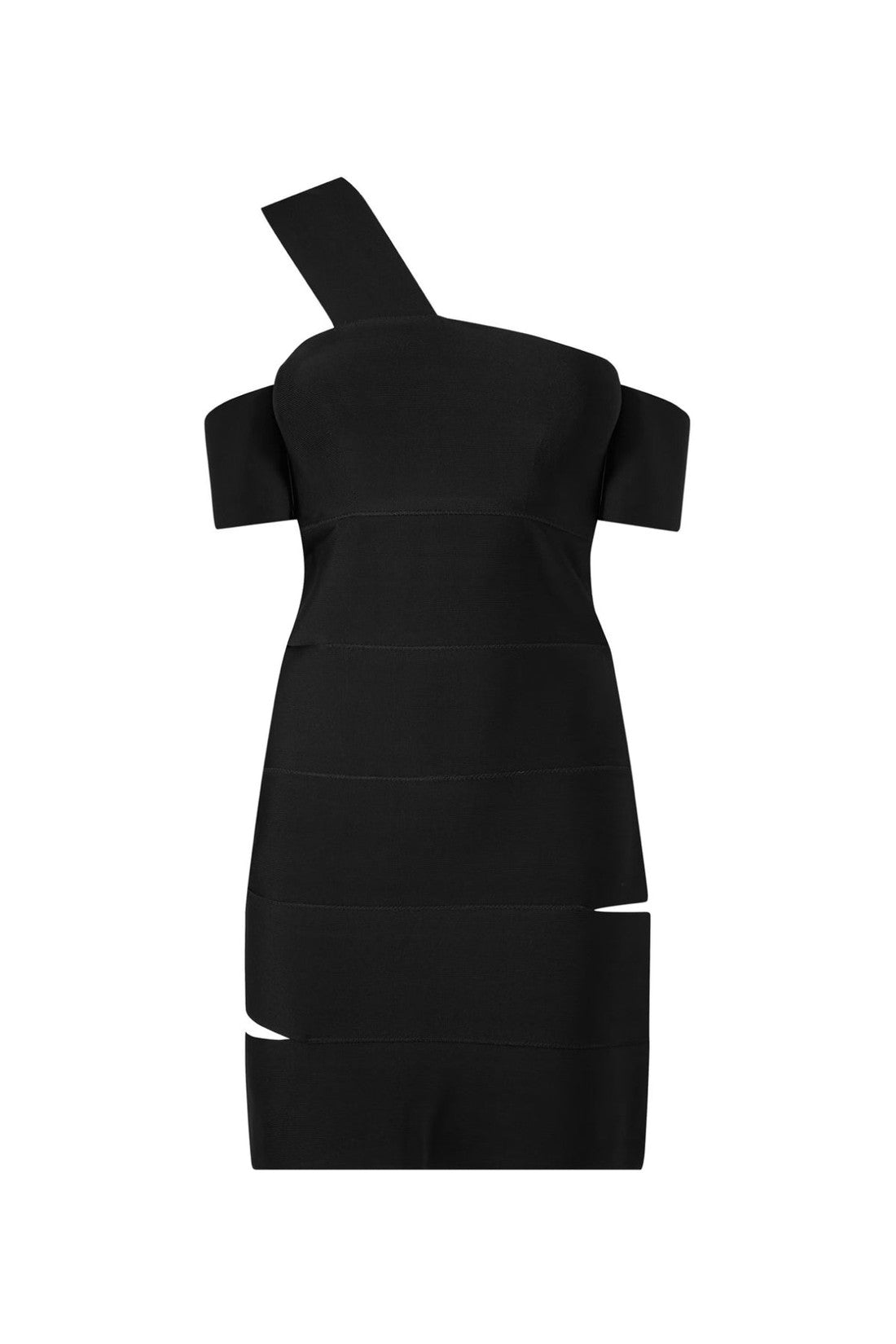 Alexander McQueen-OUTLET-SALE-Cut-Out One-Shoulder Mini Dress-ARCHIVIST