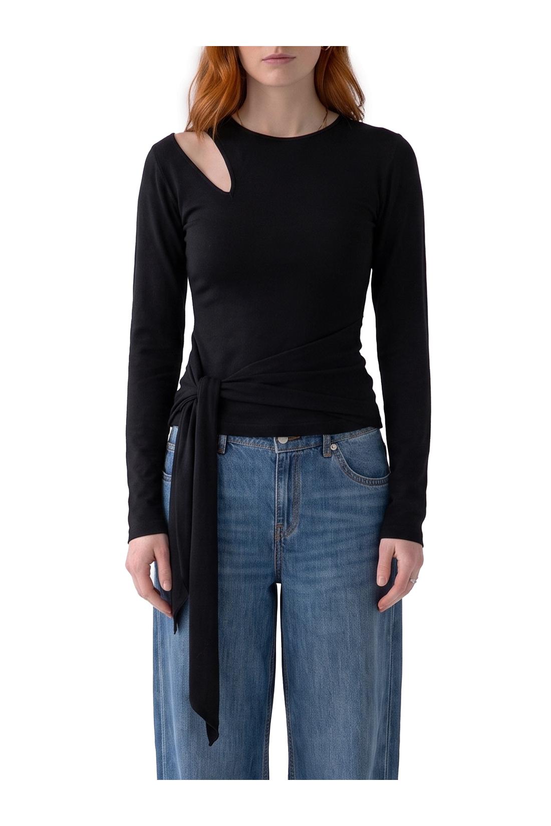 Federica Tosi-OUTLET-SALE-Cut-off top with sash-ARCHIVIST