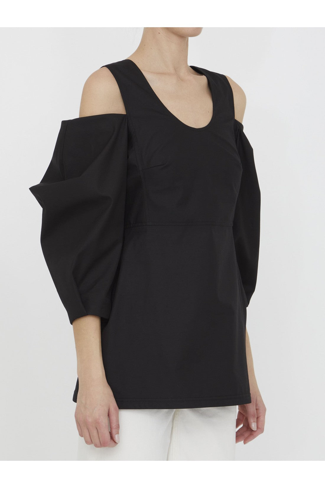 JIL SANDER-OUTLET-SALE-Cut-out cotton top-ARCHIVIST