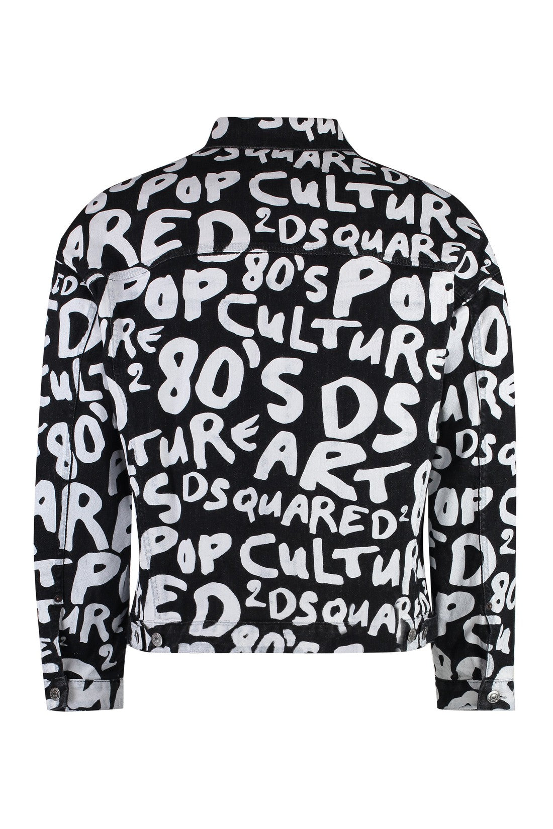 Dsquared2-OUTLET-SALE-D2 Pop 80's printed denim jacket-ARCHIVIST