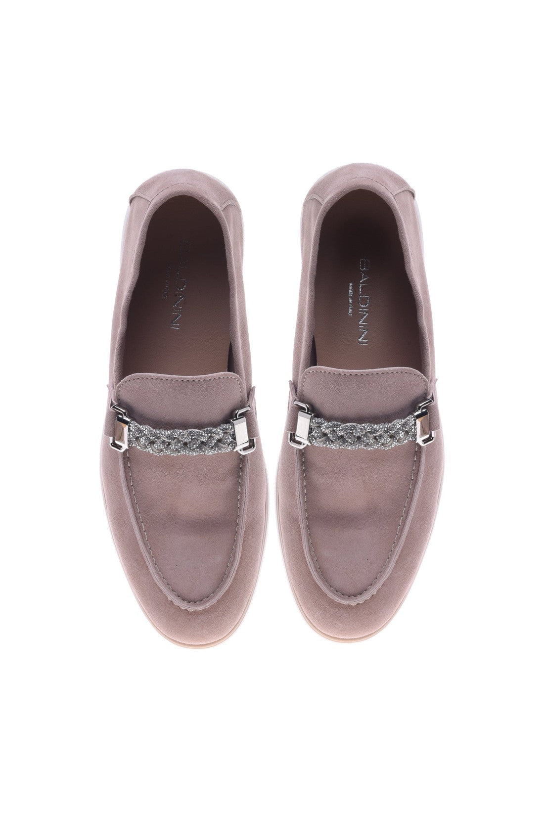 Nude suede loafers