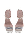 Sandal in silver and gold laminated nappa leather