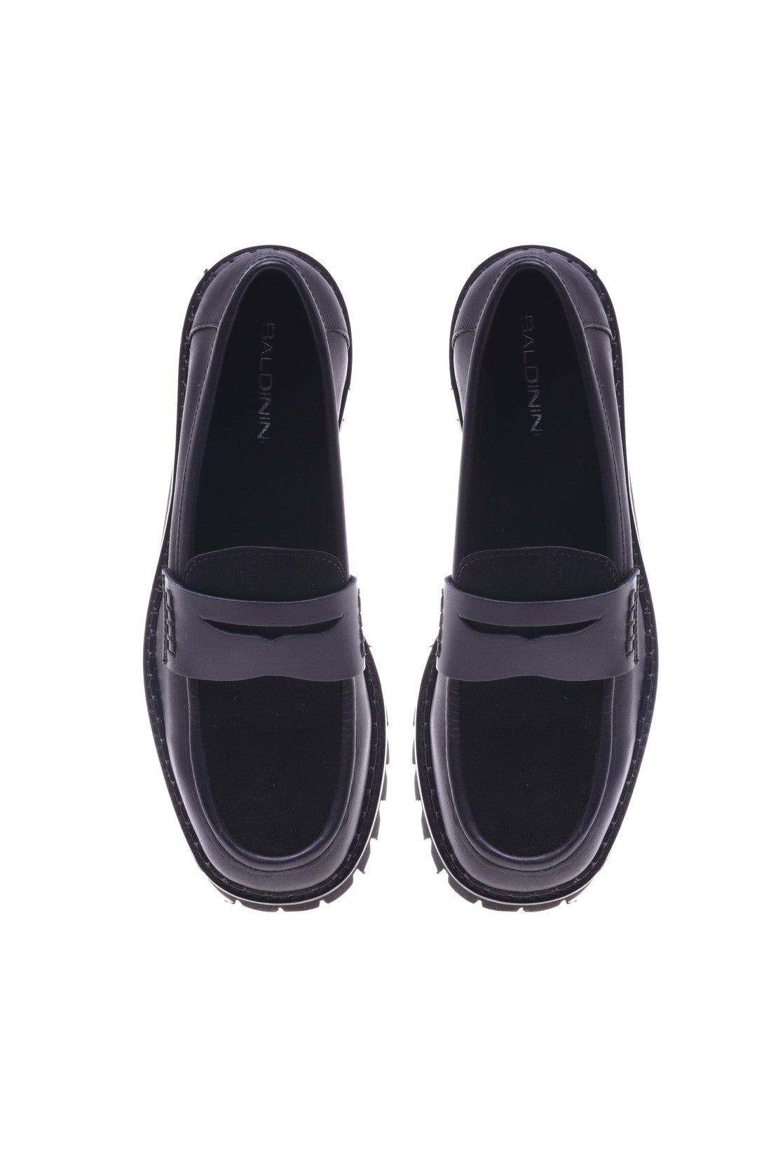 Loafer in black leather and suede