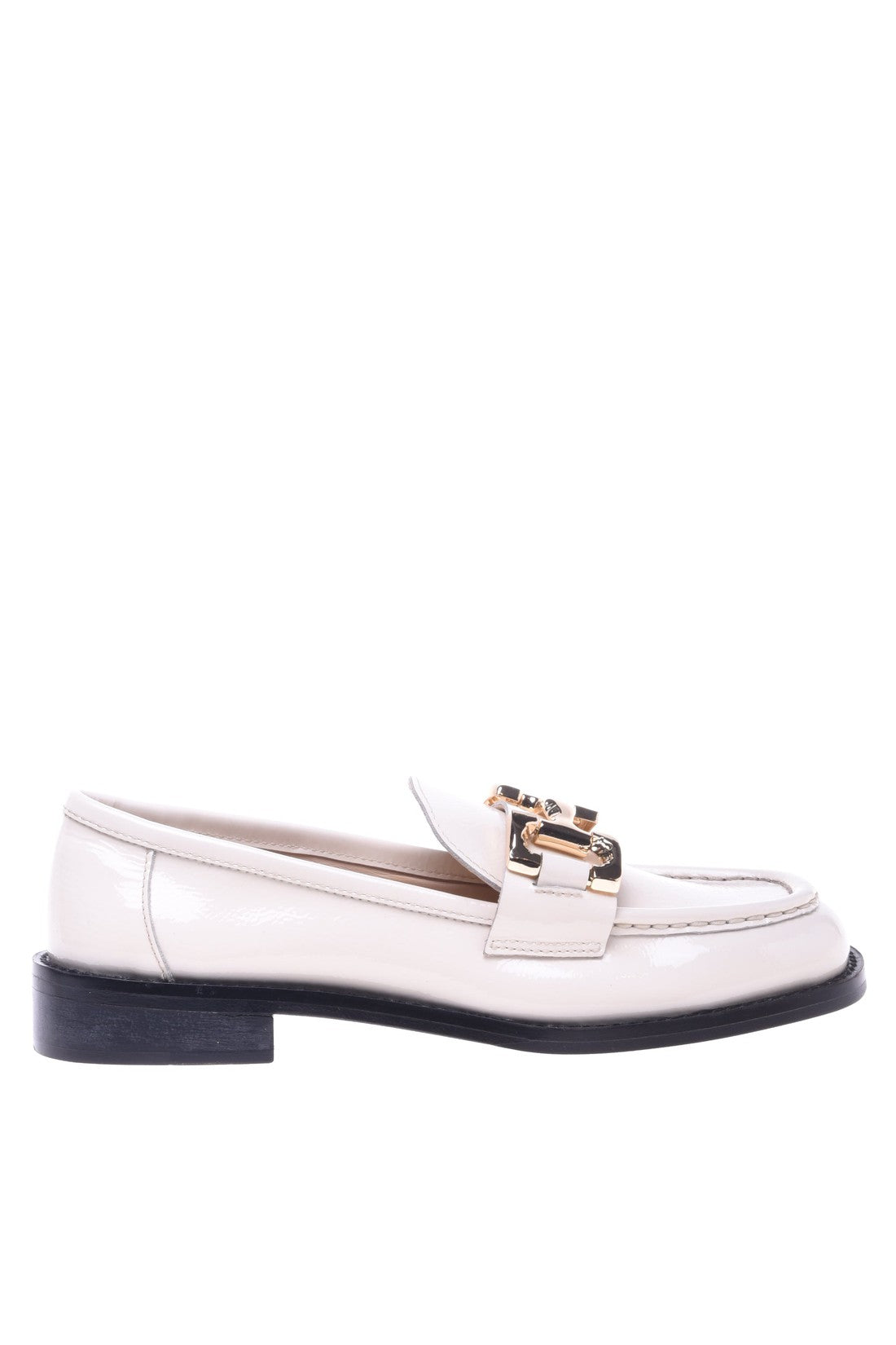 Loafers in cream naplak leather