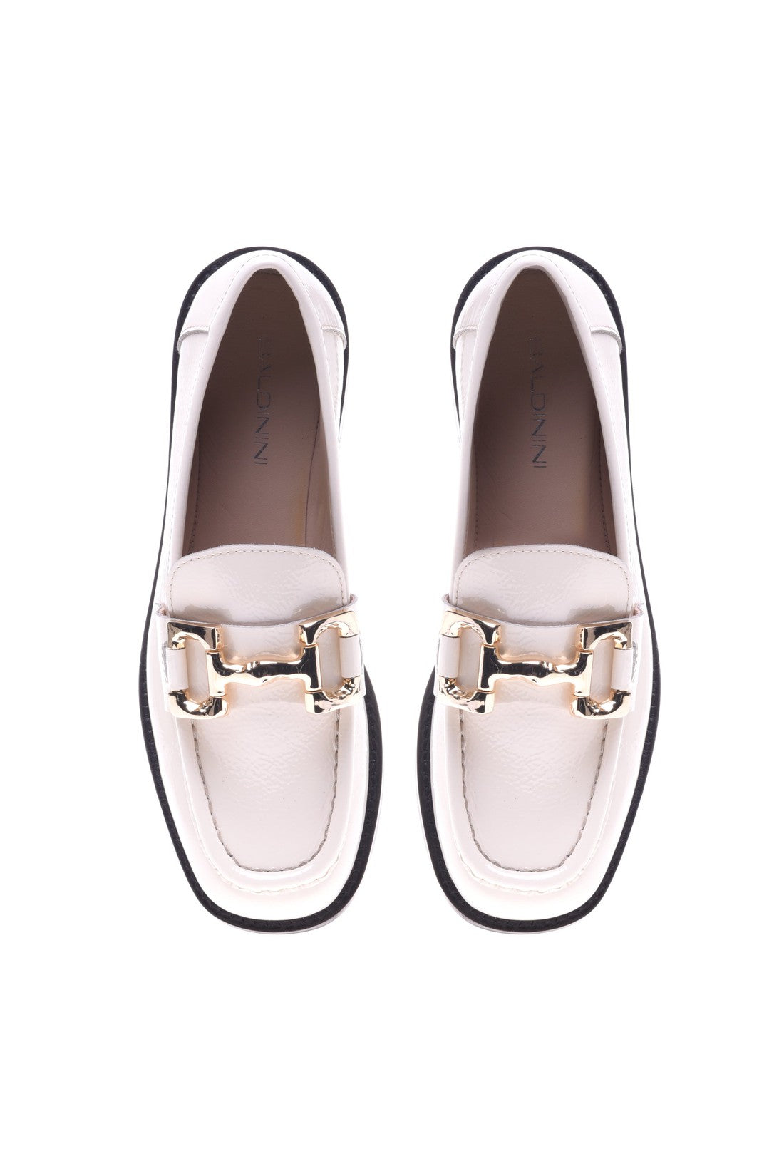 Loafers in cream naplak leather