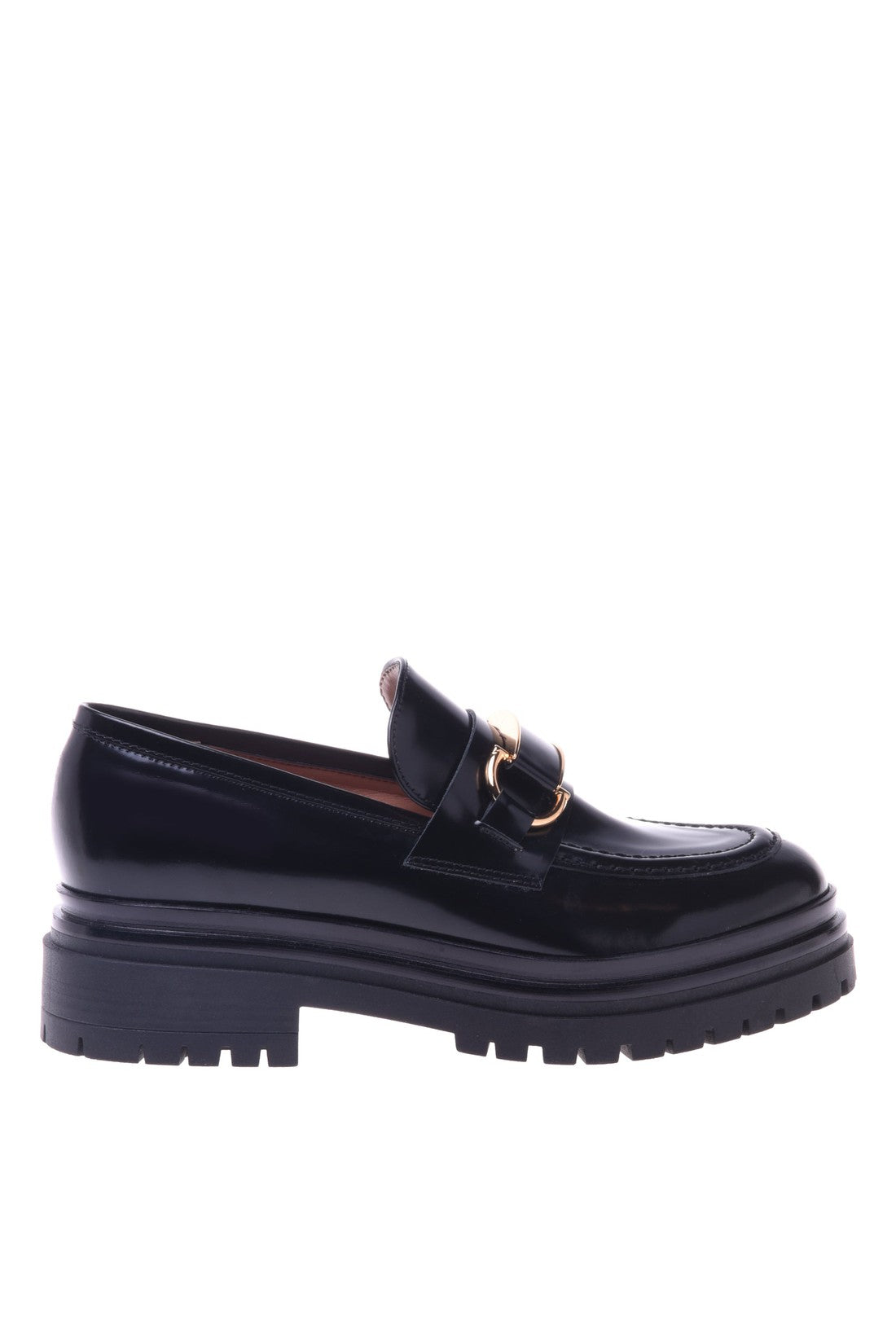 Loafer in black shiny calfskin