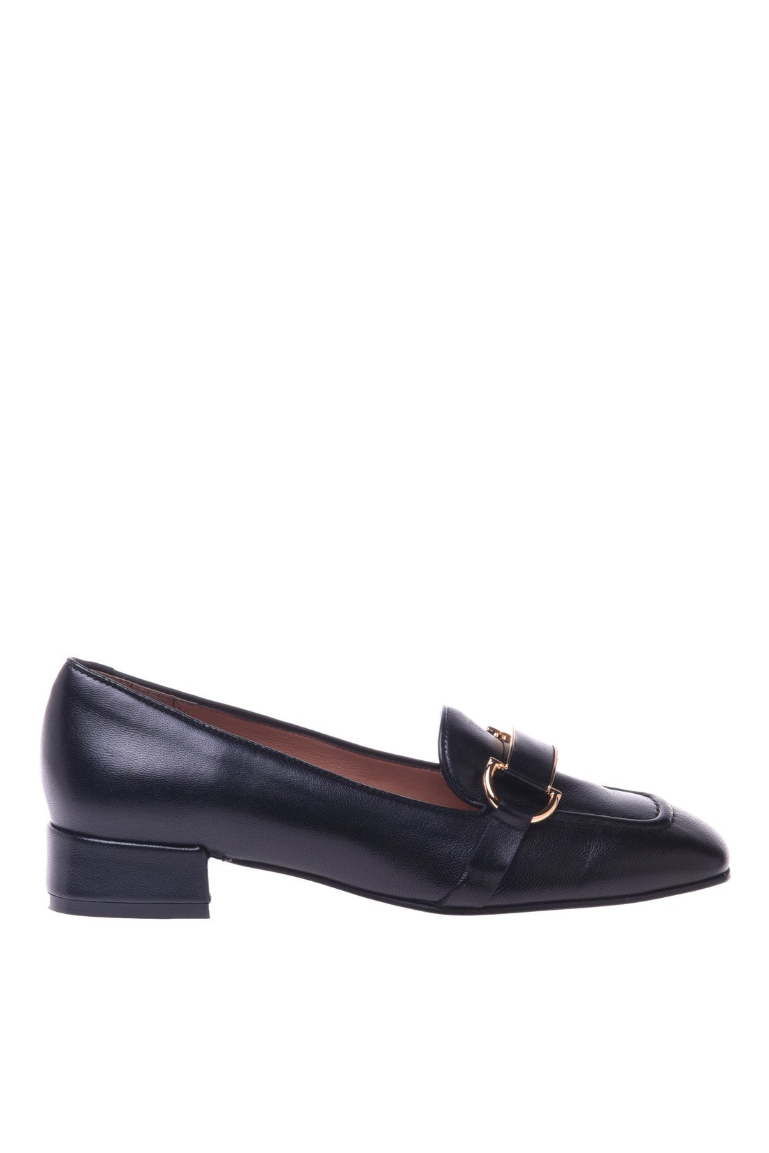 Black nappa leather loafers