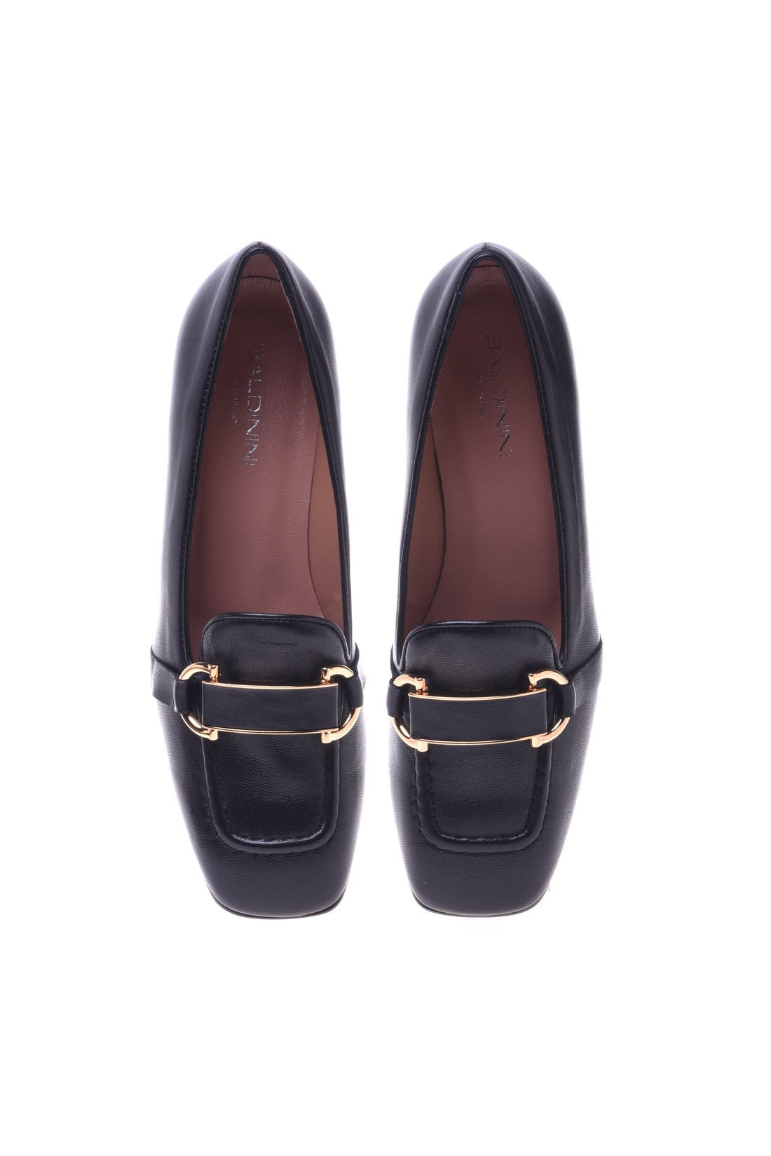 Black nappa leather loafers