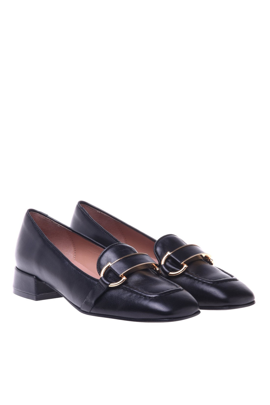 Black nappa leather loafers