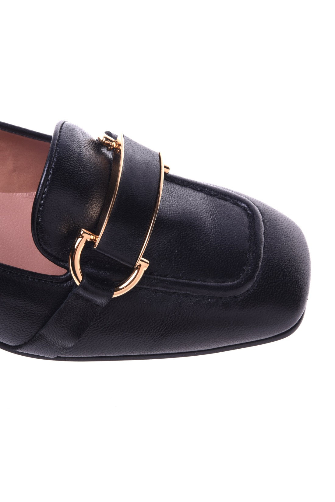 Black nappa leather loafers