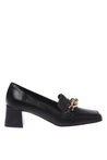 Baldinini-Black Nappa leather heeled loafers-Flache Schuhe-Black-Deal-Outlet-by-ARCHIVIST