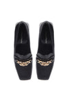Baldinini-Black Nappa leather heeled loafers-Flache Schuhe-Black-Deal-Outlet-by-ARCHIVIST