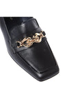 Baldinini-Black Nappa leather heeled loafers-Flache Schuhe-Black-Deal-Outlet-by-ARCHIVIST