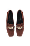 Baldinini-Brown Naplak leather and suede heeled loafers-Flache Schuhe-Black-Deal-Outlet-by-ARCHIVIST