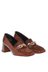 Baldinini-Brown Naplak leather and suede heeled loafers-Flache Schuhe-Black-Deal-Outlet-by-ARCHIVIST