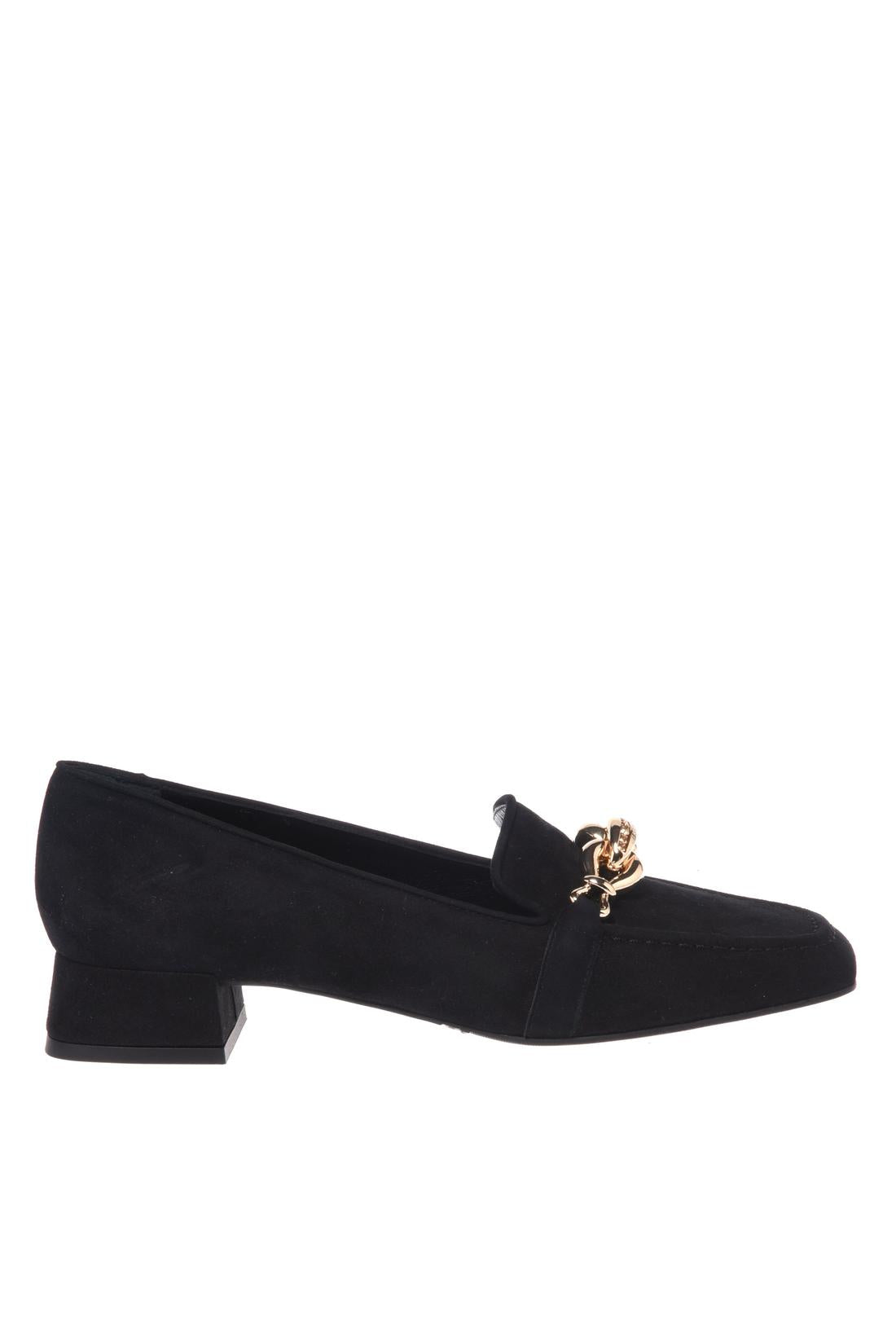 Baldinini-Black suede loafers-Flache Schuhe-Black-Deal-Outlet-by-ARCHIVIST