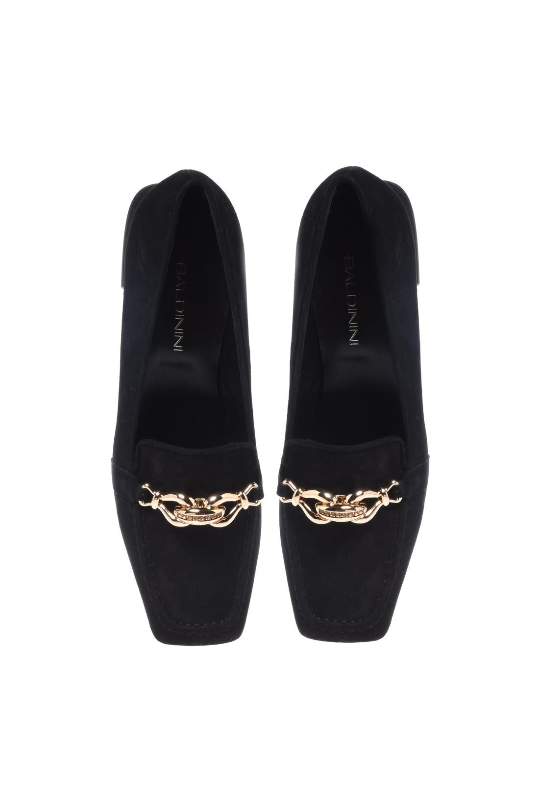 Baldinini-Black suede loafers-Flache Schuhe-Black-Deal-Outlet-by-ARCHIVIST