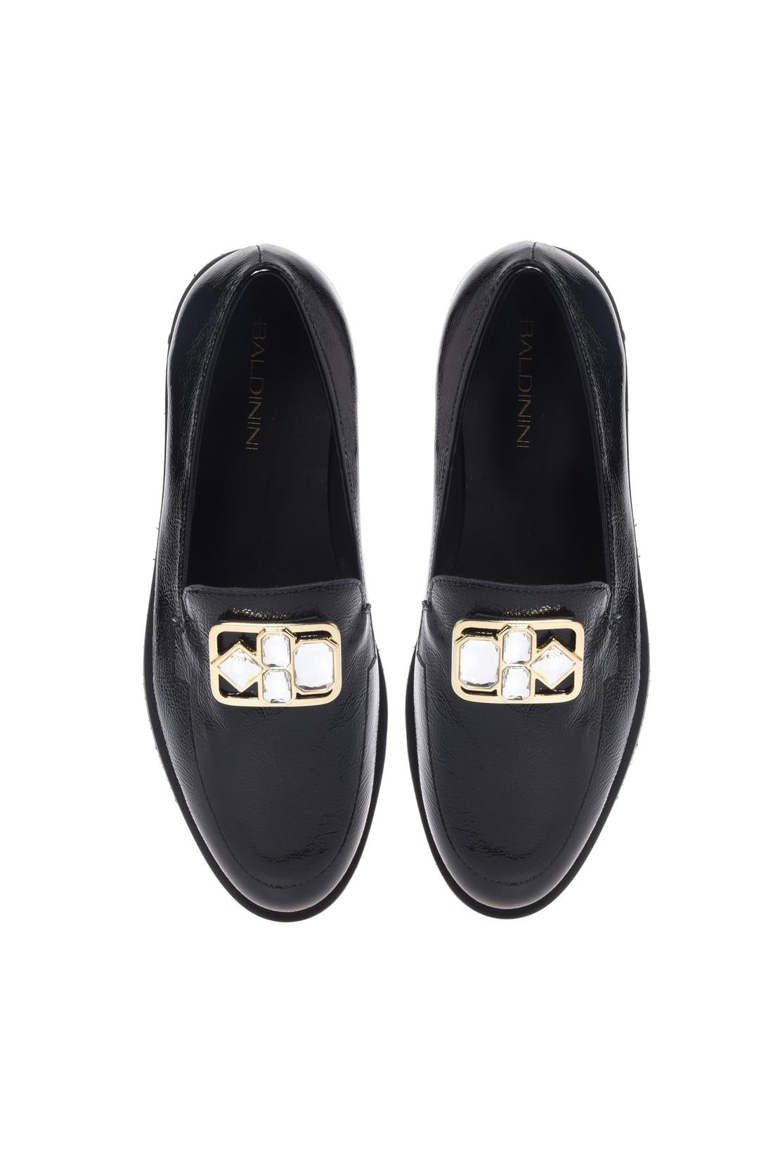 Baldinini-Black Naplak leather loafers-Flache Schuhe-Black-Deal-Outlet-by-ARCHIVIST