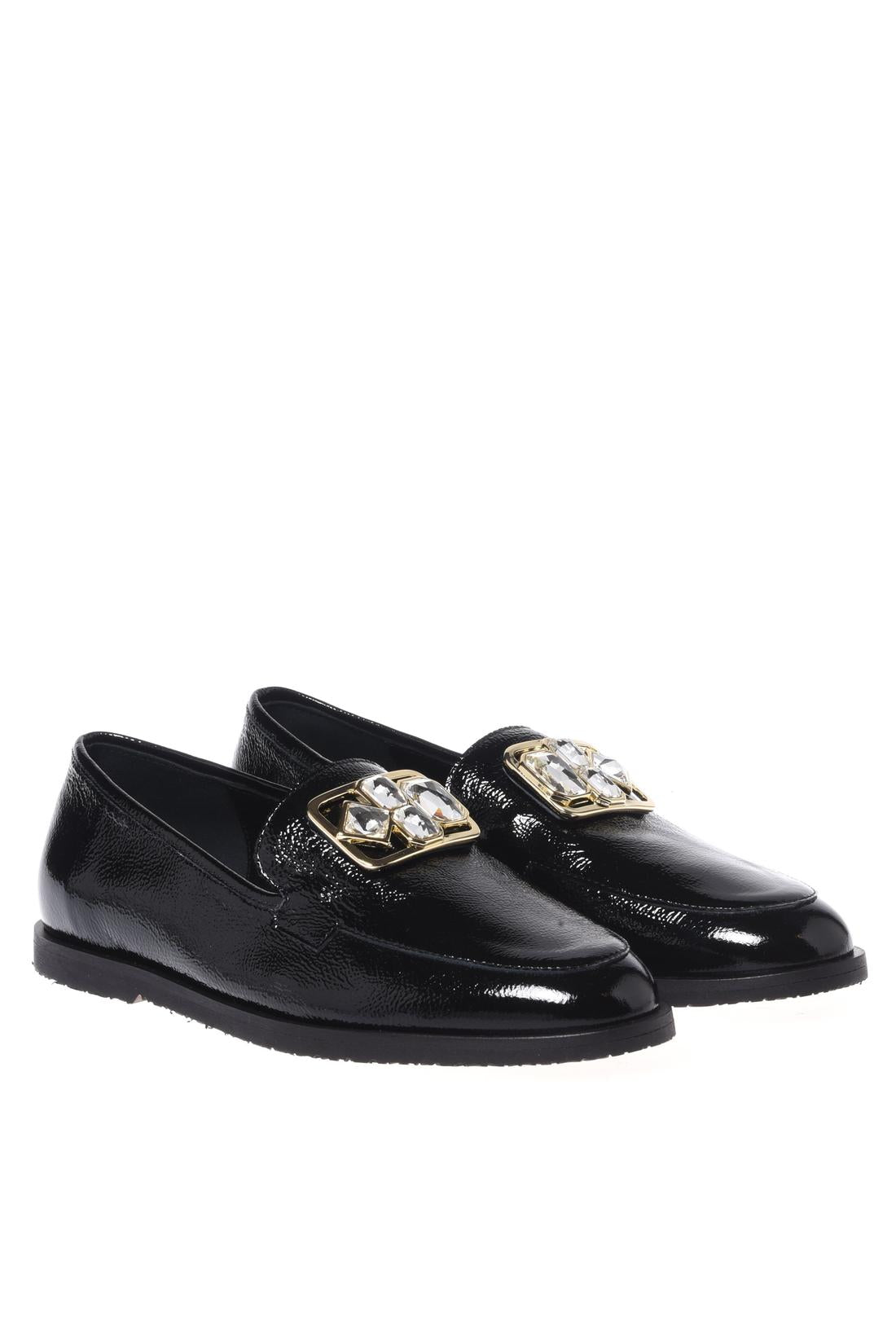 Baldinini-Black Naplak leather loafers-Flache Schuhe-Black-Deal-Outlet-by-ARCHIVIST