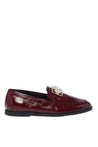 Baldinini-Burgundy Naplak leather loafers-Flache Schuhe-Black-Deal-Outlet-by-ARCHIVIST