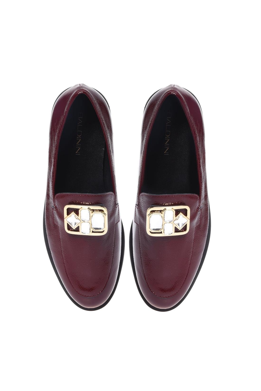 Baldinini-Burgundy Naplak leather loafers-Flache Schuhe-Black-Deal-Outlet-by-ARCHIVIST