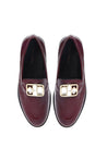 Baldinini-Burgundy Naplak leather loafers-Flache Schuhe-Black-Deal-Outlet-by-ARCHIVIST