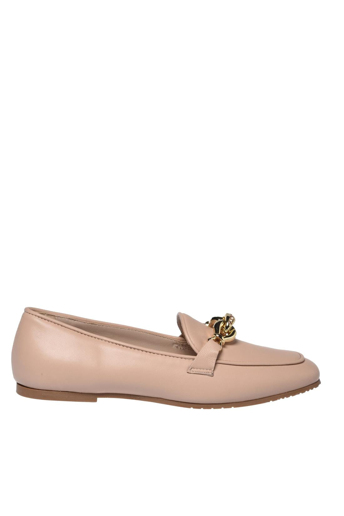 Nude nappa loafer