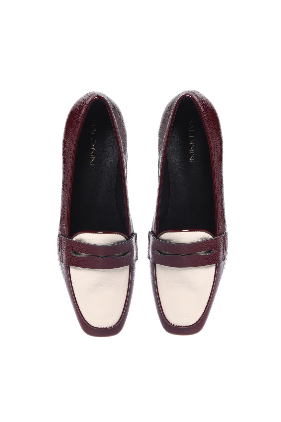 Baldinini-Burgundy and white Naplak leather loafers-Flache Schuhe-Black-Deal-Outlet-by-ARCHIVIST