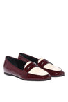 Baldinini-Burgundy and white Naplak leather loafers-Flache Schuhe-Black-Deal-Outlet-by-ARCHIVIST