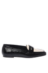 Baldinini-Black and white Naplak leather loafers-Flache Schuhe-Black-Deal-Outlet-by-ARCHIVIST