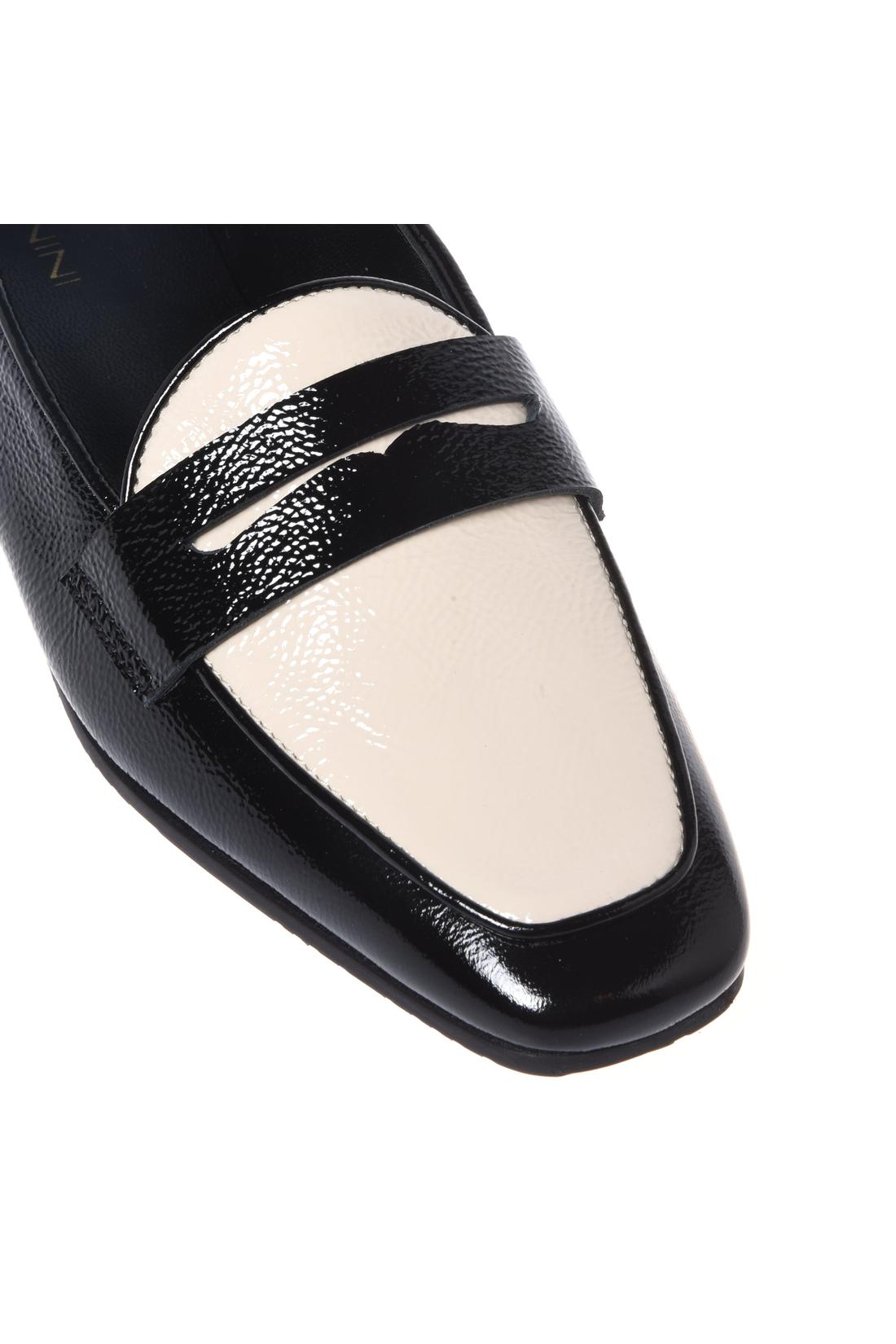 Baldinini-Black and white Naplak leather loafers-Flache Schuhe-Black-Deal-Outlet-by-ARCHIVIST
