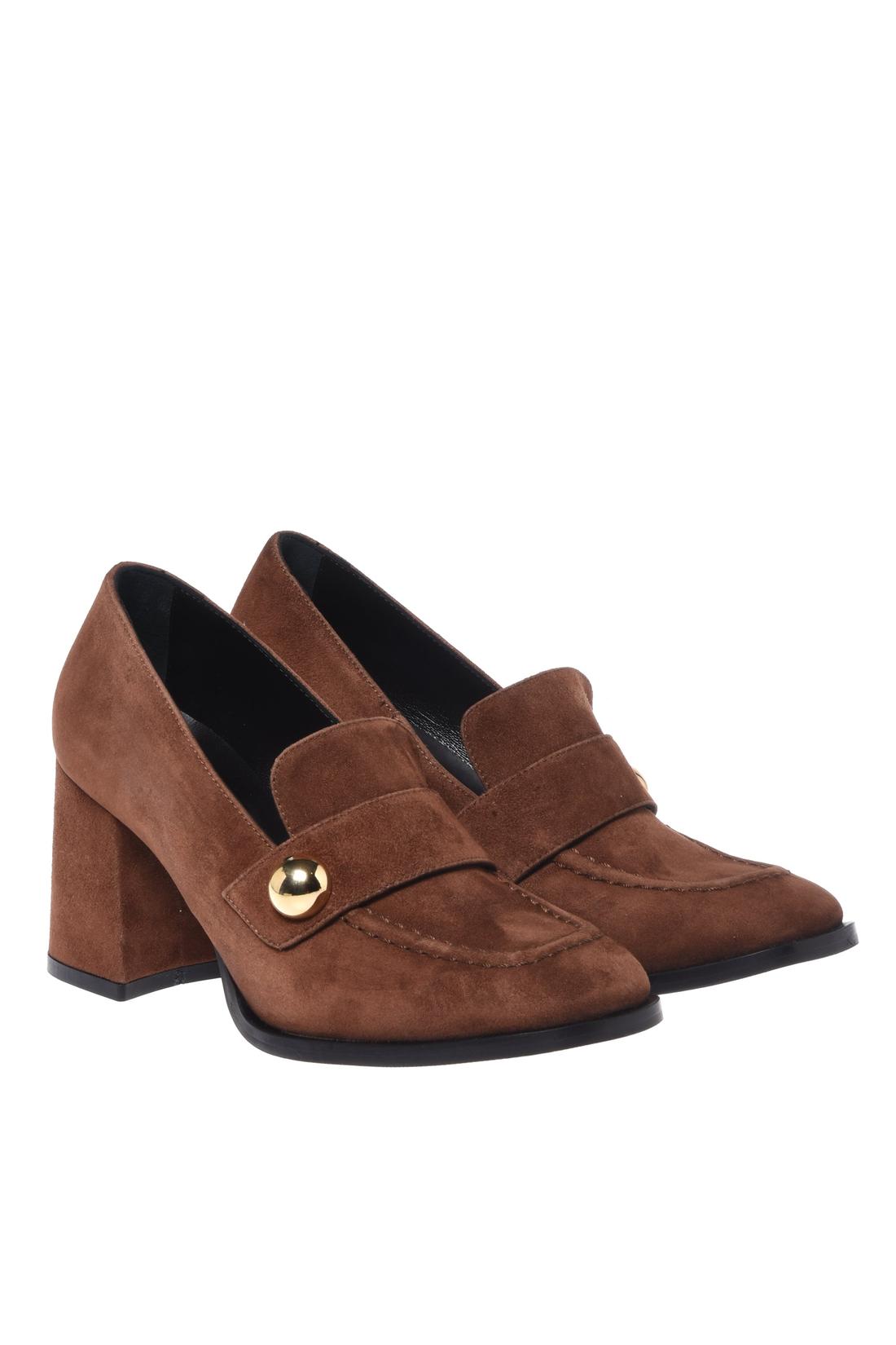 Baldinini-Brown suede heeled loafers-Flache Schuhe-Black-Deal-Outlet-by-ARCHIVIST