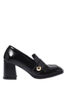 Baldinini-Black Naplak leather heeled loafers-Flache Schuhe-Black-Deal-Outlet-by-ARCHIVIST
