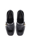 Baldinini-Black Naplak leather heeled loafers-Flache Schuhe-Black-Deal-Outlet-by-ARCHIVIST