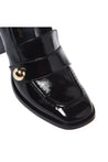 Baldinini-Black Naplak leather heeled loafers-Flache Schuhe-Black-Deal-Outlet-by-ARCHIVIST