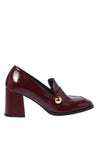 Baldinini-Burgundy Naplak leather heeled loafers-Flache Schuhe-Black-Deal-Outlet-by-ARCHIVIST