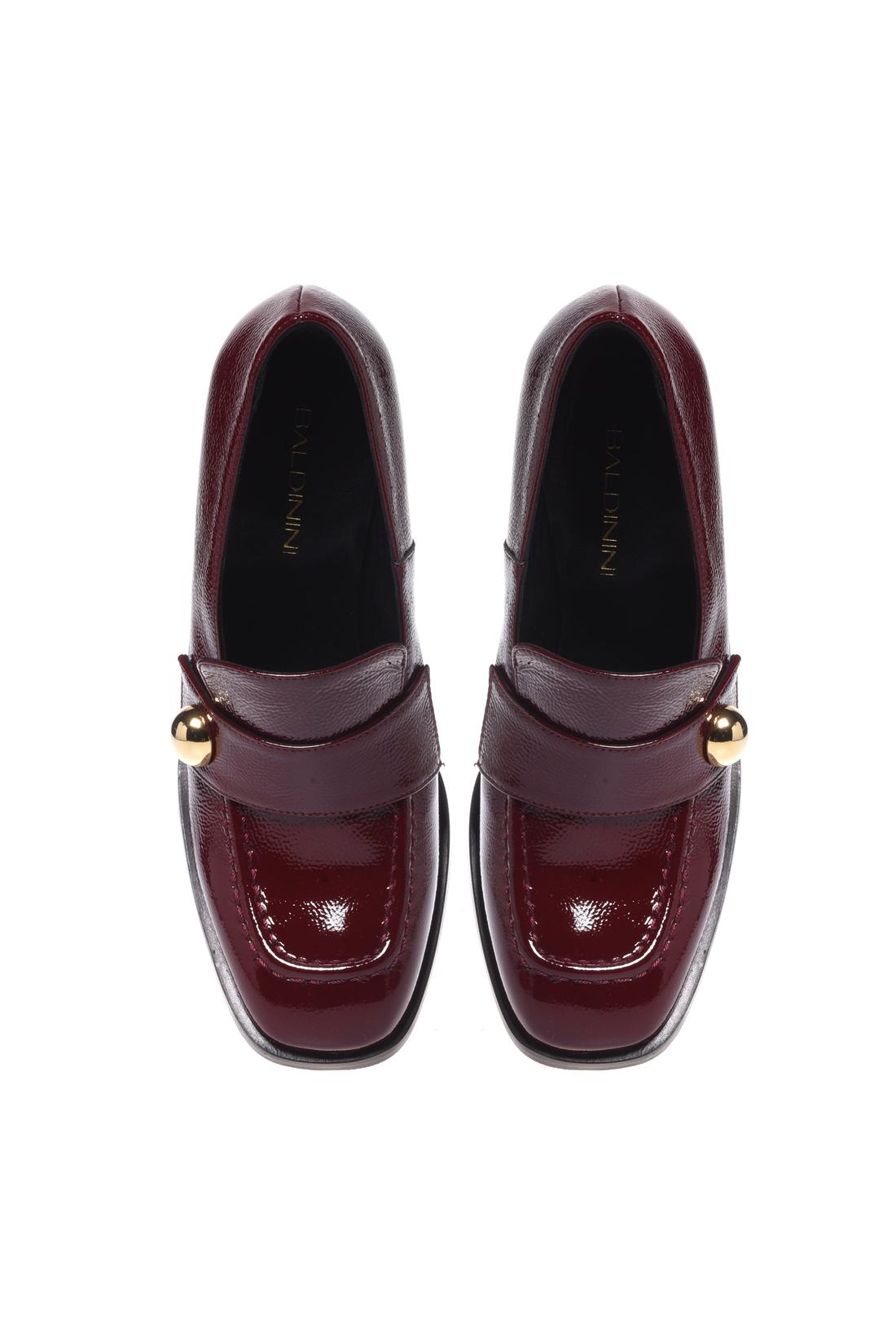 Baldinini-Burgundy Naplak leather heeled loafers-Flache Schuhe-Black-Deal-Outlet-by-ARCHIVIST