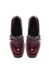 Baldinini-Burgundy Naplak leather heeled loafers-Flache Schuhe-Black-Deal-Outlet-by-ARCHIVIST